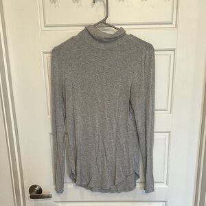 Gray Turtleneck Women's Top